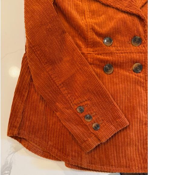 Cabi Rust Corduroy Jacket Style 4123 Wide Corduroy Double Breasted Blazer M - Picture 13 of 14